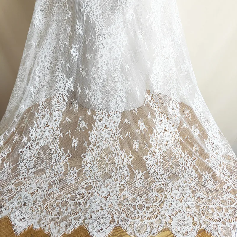 

150CM Wide Soft and Skin-friendly Eyelash Lace Accessories Handmade DIY Costume Wedding Dress Sewing Fabric RS3022
