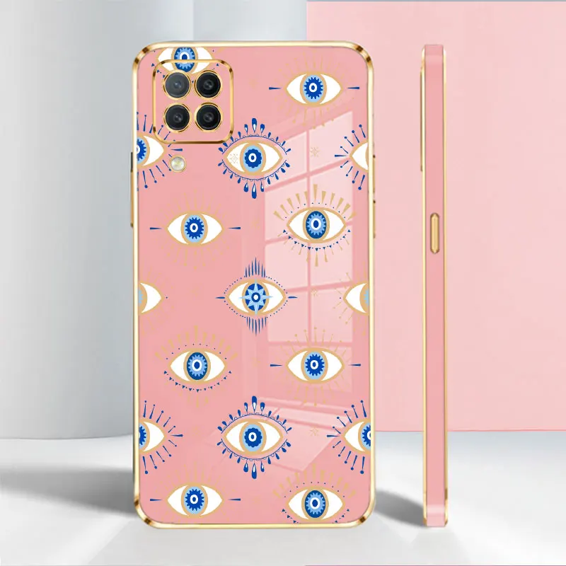 

Gold Plating Armor Cell Magic Eyes Case Cover for Samsung Galaxy J2 J7 J4 Prime A03s A02s A7 Plus M23 M21 M22 2017 J6 A30s