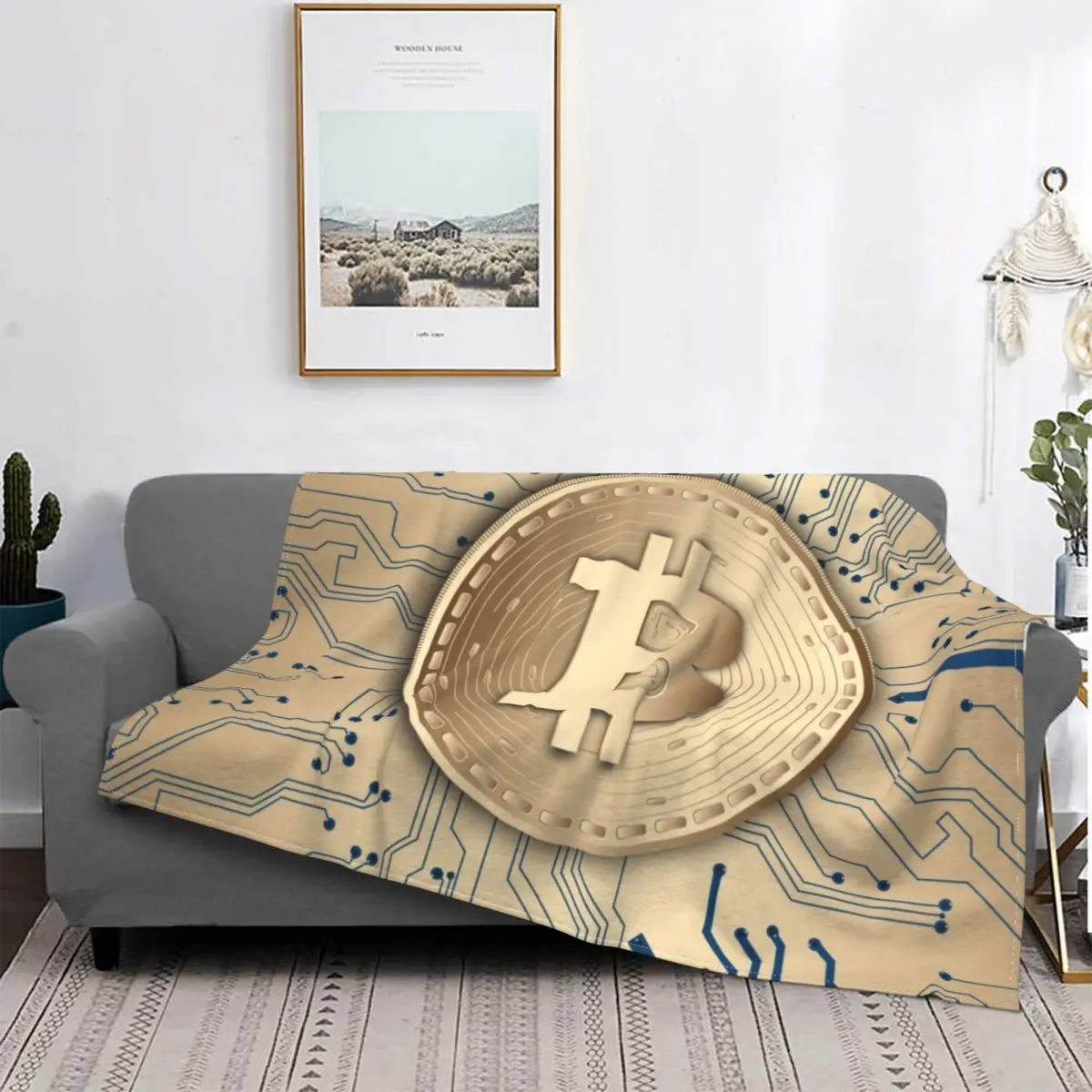 

Bitcoin Pattern Flannel Throw Blanket Soft Cozy Warm BTC Cryptocurrency Home Bedroom Sofa Couch Bed Kids Adults Travel Camping