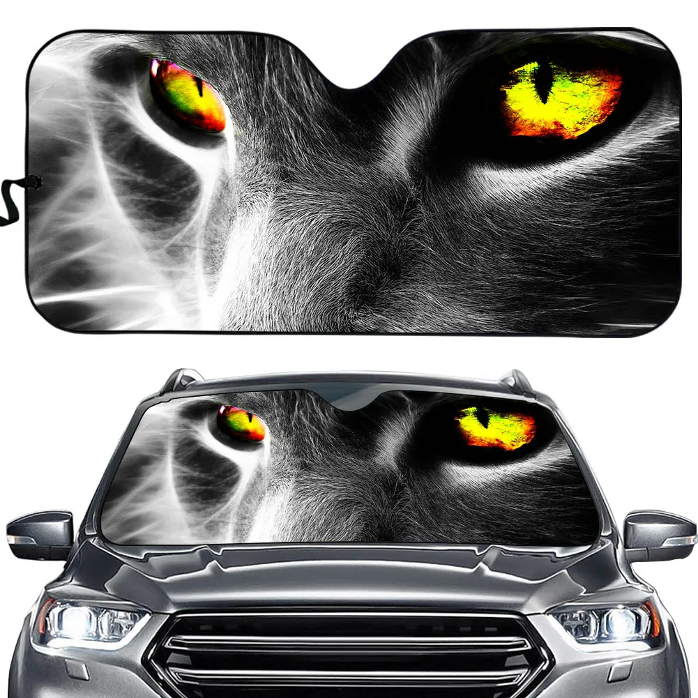 

Cat Eyes Design Print On Demand Cardboard Windshield Sun Reflector Car Sunshade Custom Printing Car Sunshade