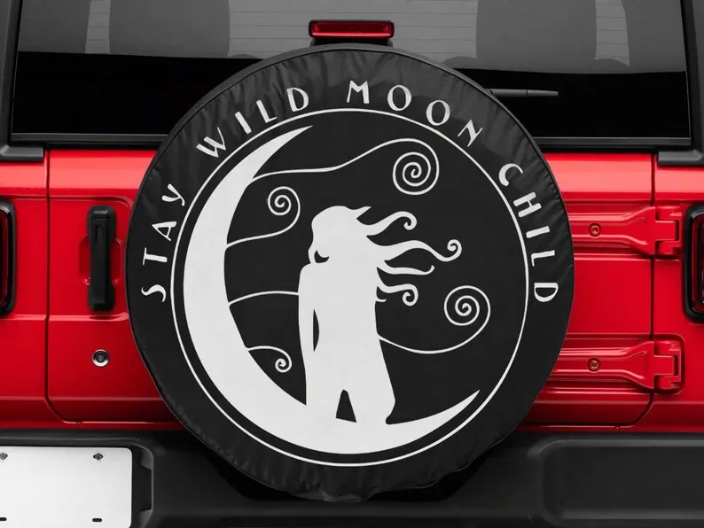 

Stay Wild Moon Child Gifts for Husband, Car Accessories, Spare Tire COVER CAR, Spare Tire COVER CAR For Car, Personalized Gifts