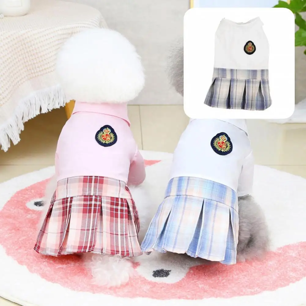 

Unique Dog Dress Non-shrink 2 Colors Clear Printing Pet Dress Dog Skirt Dog Dress
