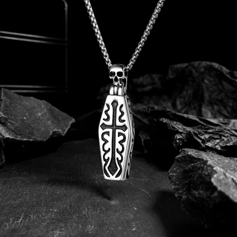 Винтажное ожерелье с подвеской в виде гроба вампира для мужчин готическое из