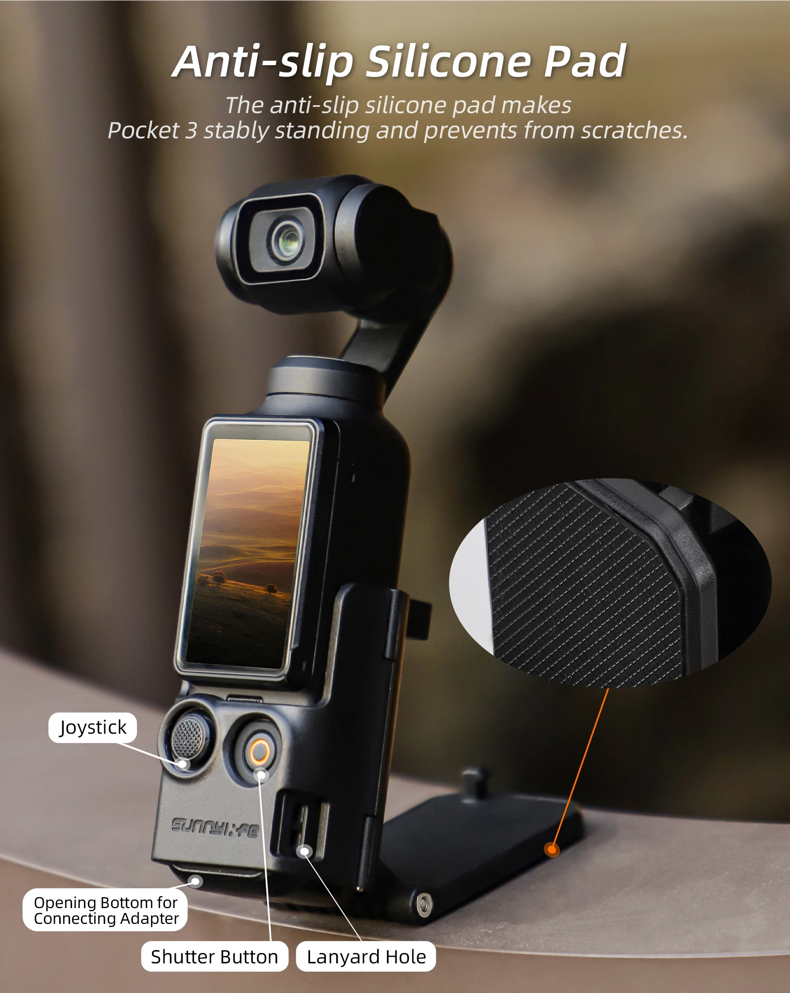 Магнитный кронштейн Sunnylife для DJI Osmo Pocket 3 Регулируемый угол наклона