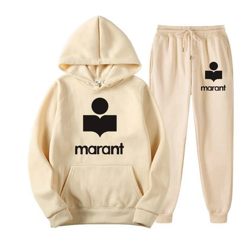

В 2022 году, Marant, мужская и женская новая толстовка из двух частей, свитшот + брюки, спортивный костюм, Свитшот