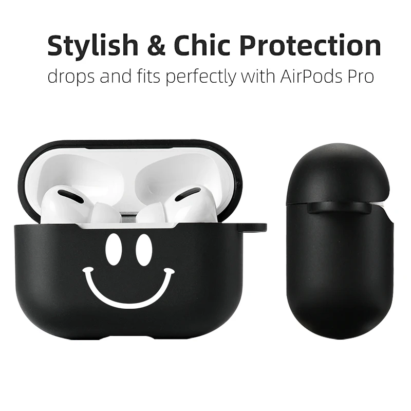 Модный чехол для AirPods Pro 3 Черный силиконовый Apple Air Pods 2 1 противоударный наушников |