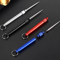 stainless steel toothpick portable fruit pick tooth pick artifact portable key pendant outdoor camping self defense tool