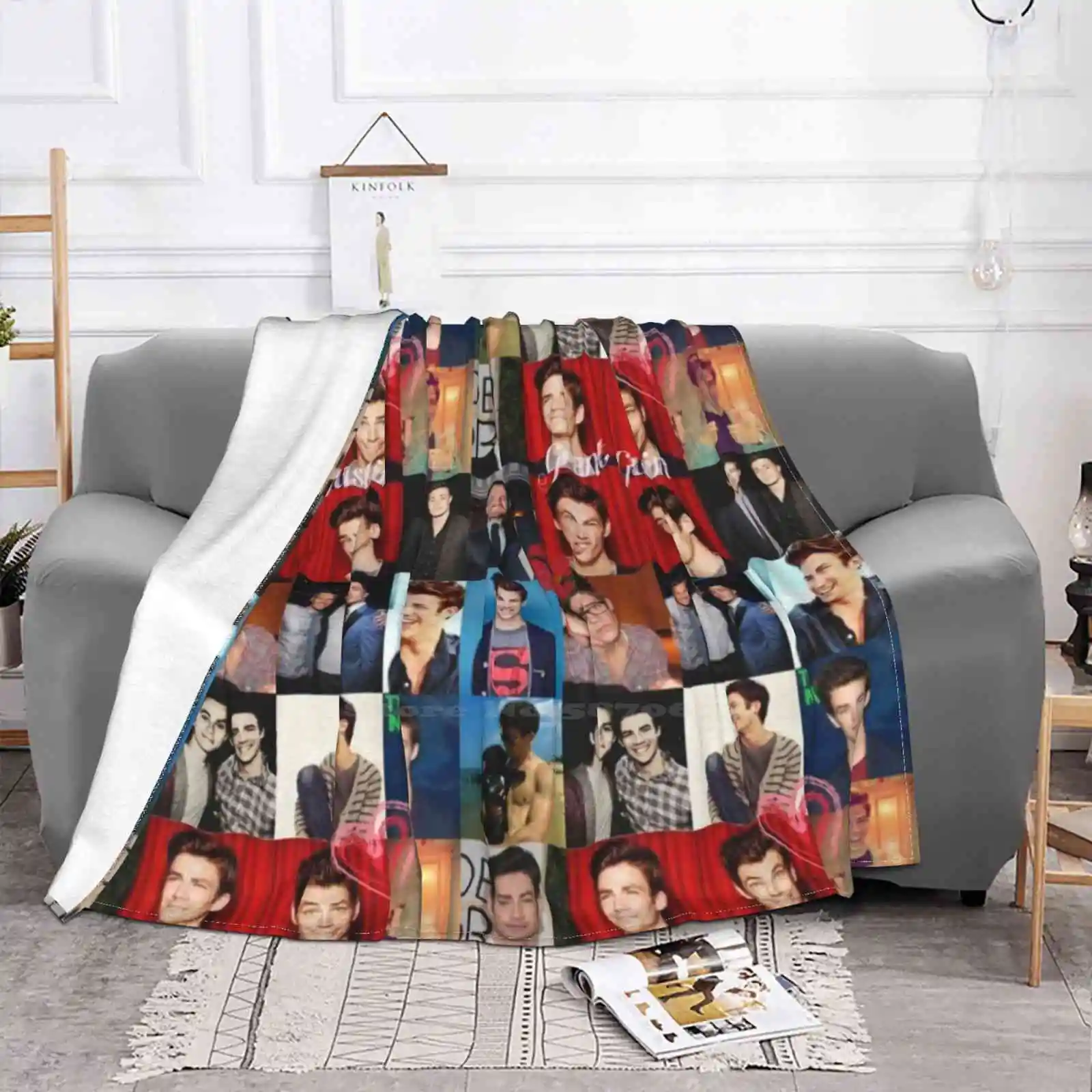 Удобная кровать-диван Grant Gustin высшего качества мягкое одеяло Glee Smythe Barry Allen