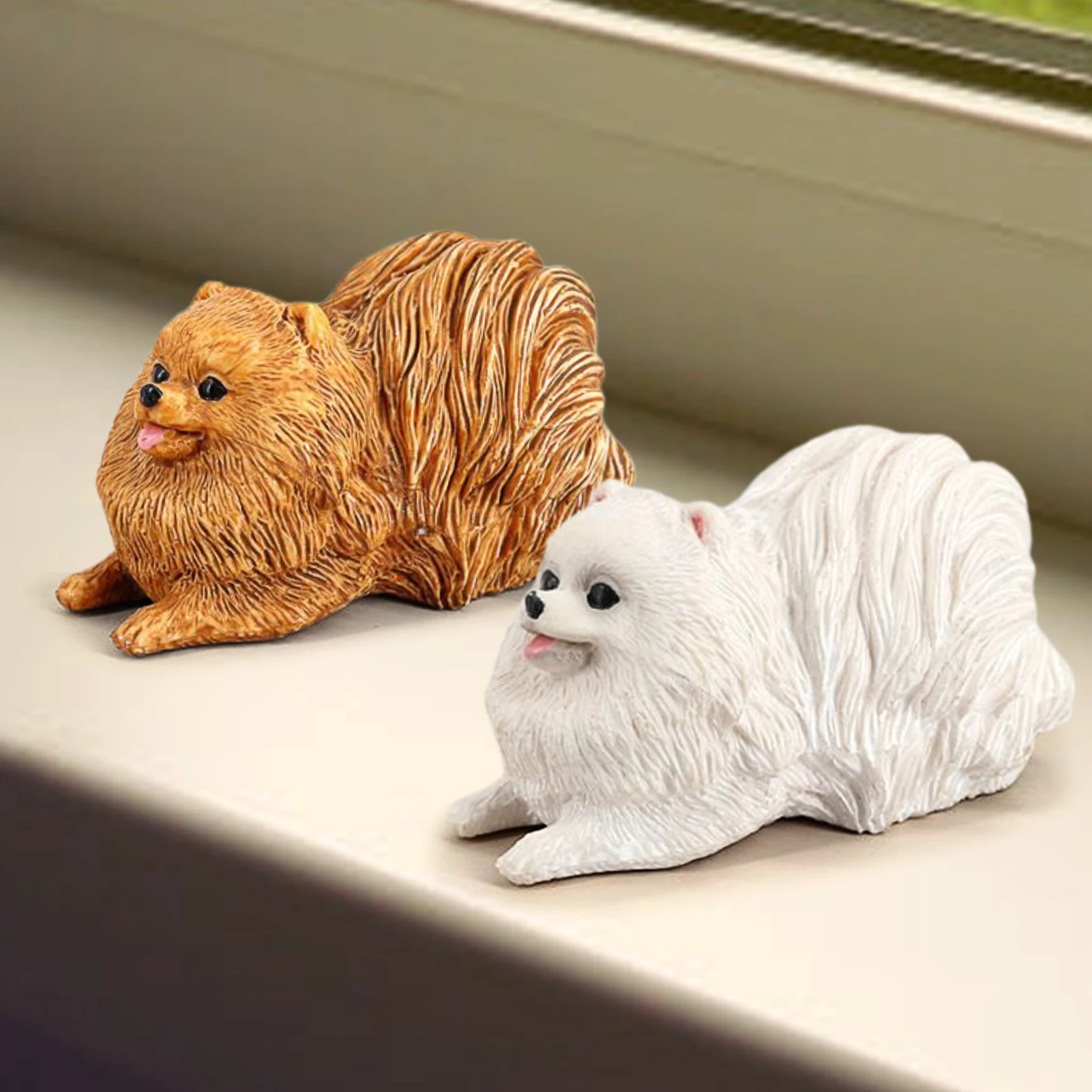 

Фигурка из ПВХ для домашнего животного, милая Померанская собака, модель-симулятор, украшение для дома, образовательные игрушки для детей