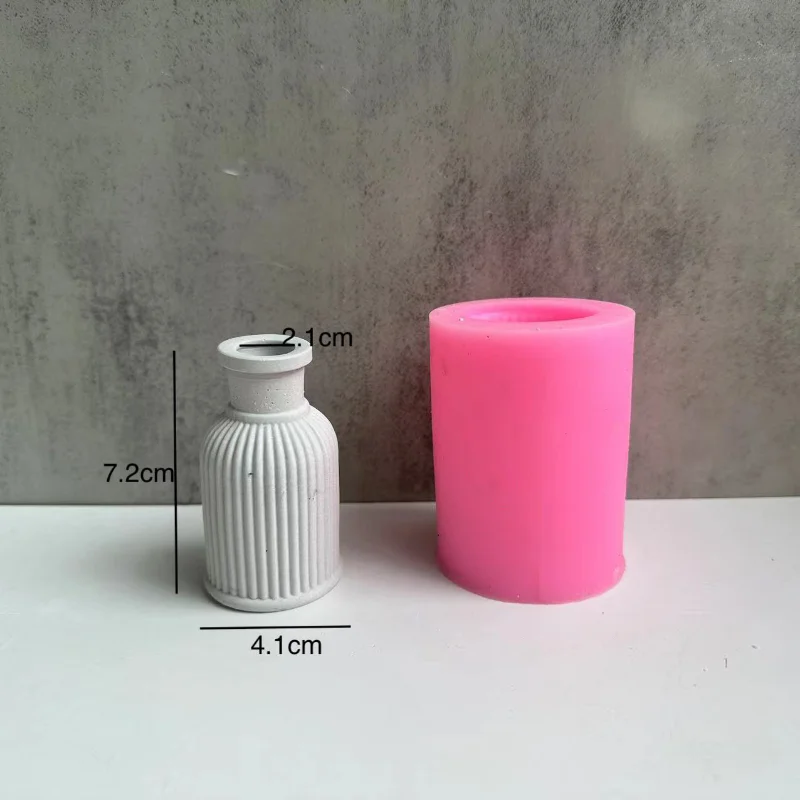 DIY3D Concrete Vase Silicone Mold Epoxy Resin Flower Insert Bottle Resin Mould Handmade Plaster Cement Craft Mold Jewelry Making images - 6
