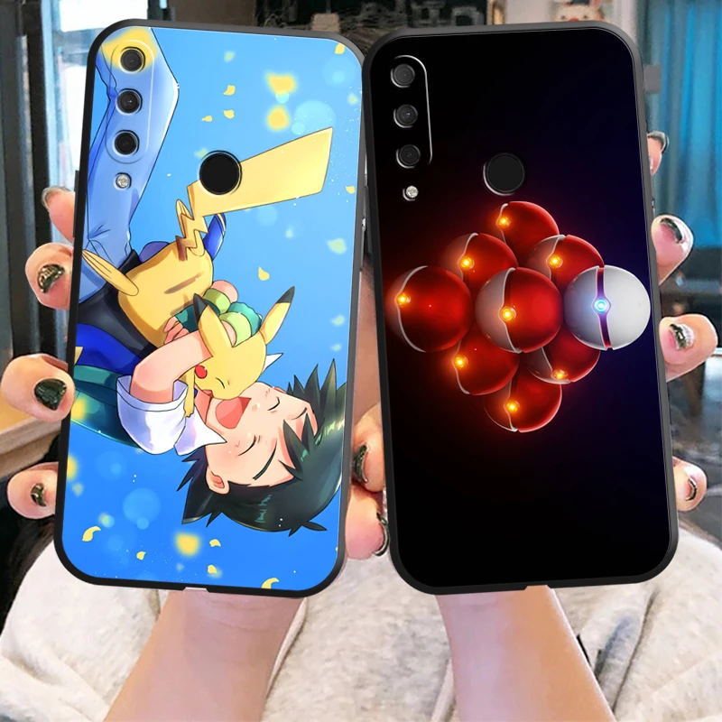 

Japan Anime Pokémon Phone Case For HUAWEI P20 P30 Lite Pro Plus P20 Lite 2019 Original Soft Black Protective Funda