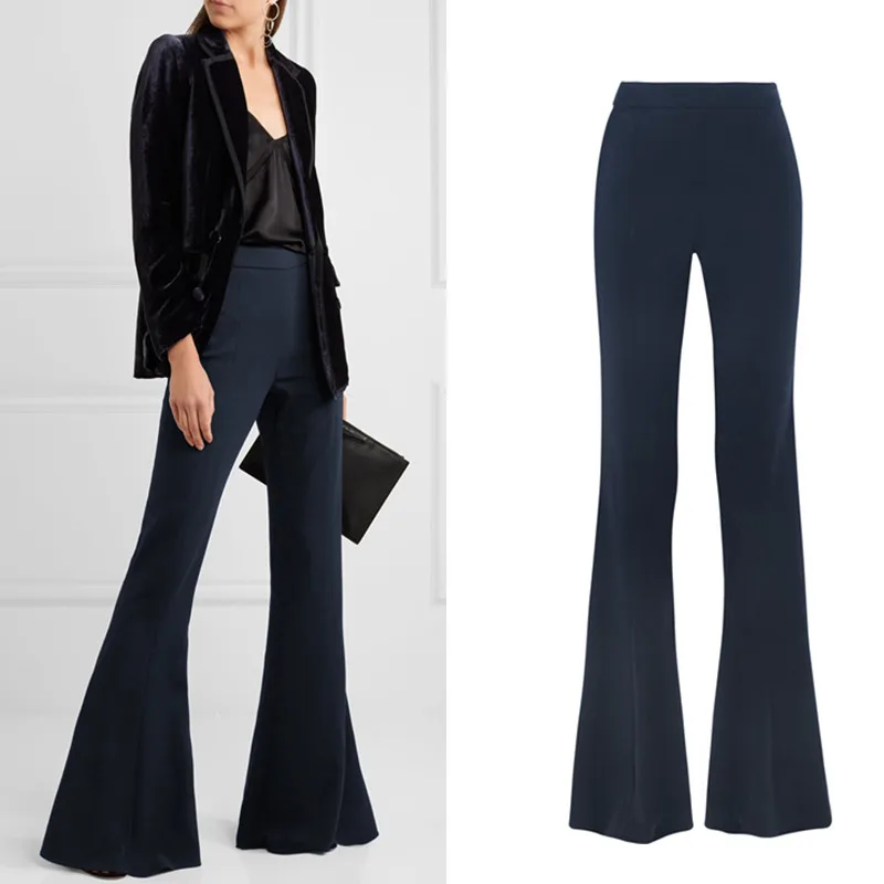 

XS-6XL 2023 New Spring Autumn European American Women's Black Pants Casual High Fanny Pack Buttock Slim Bell Bottoms Street