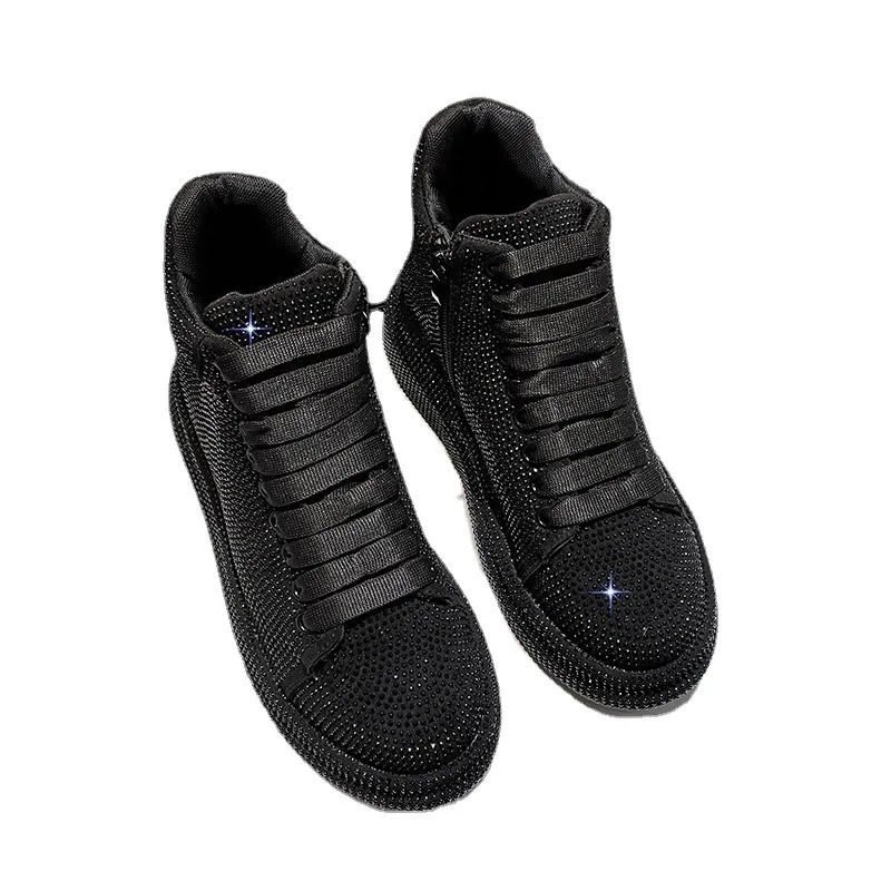 New high-end hot diamond boots, fashionable outdoor leisure high-top four-season boots, women's sports shoes, fashion shoes