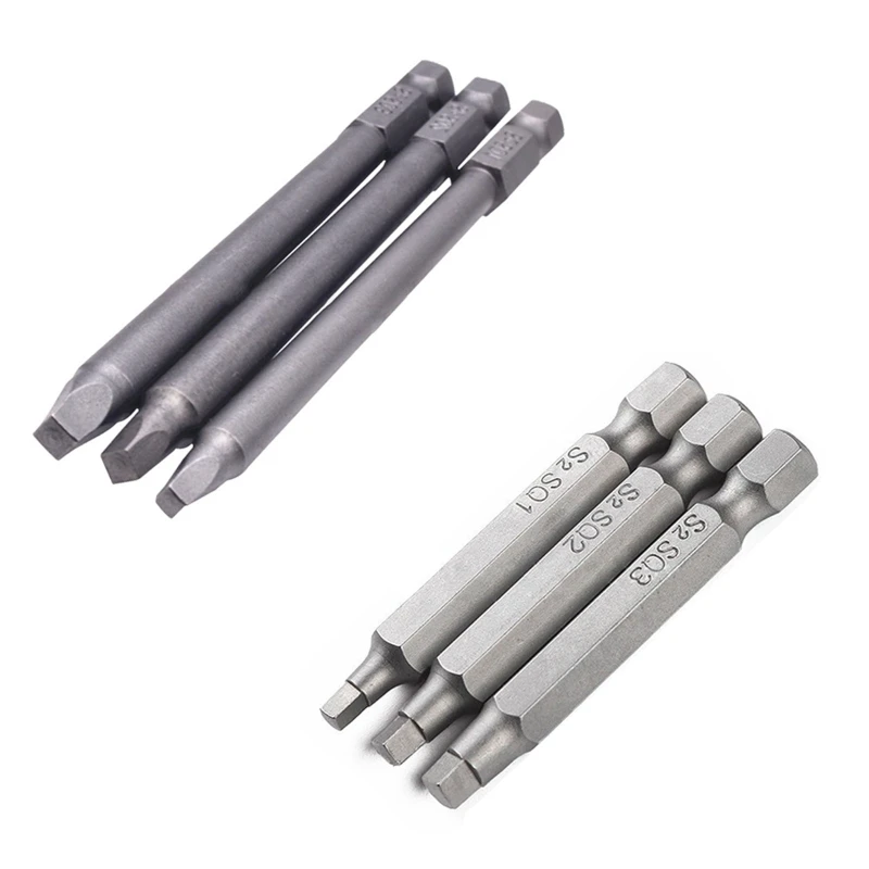 

50mm/100mm Electric Driver Bits Hand Tools Screwdriver Drill Bit S2 1/4 Inch Hex Shank Magnetic Square Head Screwdrivers
