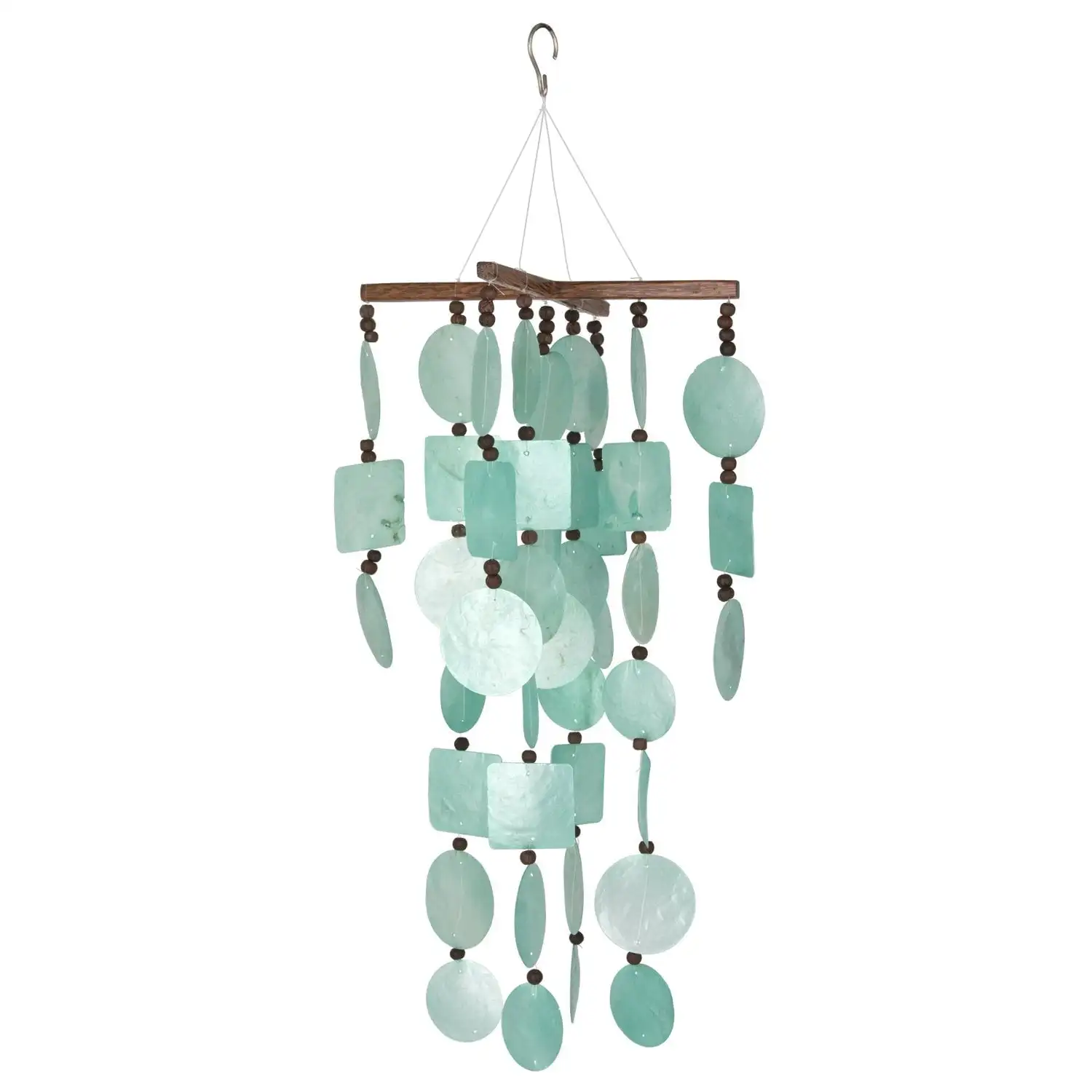 

Wind Chimes Asli Arts® Collection, Aqua Capiz Chime, 22'' Wind Chime C160