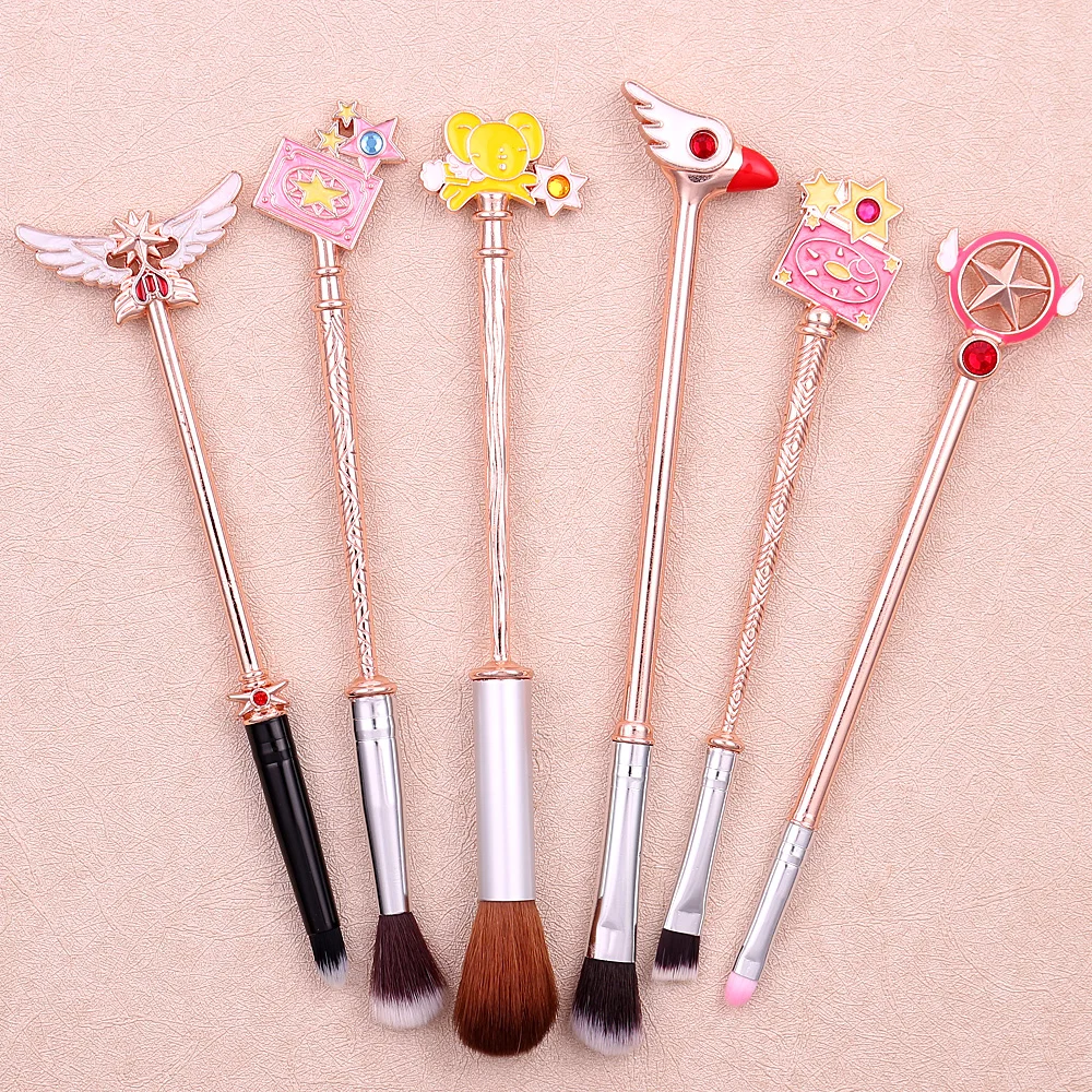 

6Pcs Card Captor Sakura Makeup Brush Set Girl Cute Cosmetic Tools Eye Shadow Blush Foundation Concealer Make Up Beauty Brush
