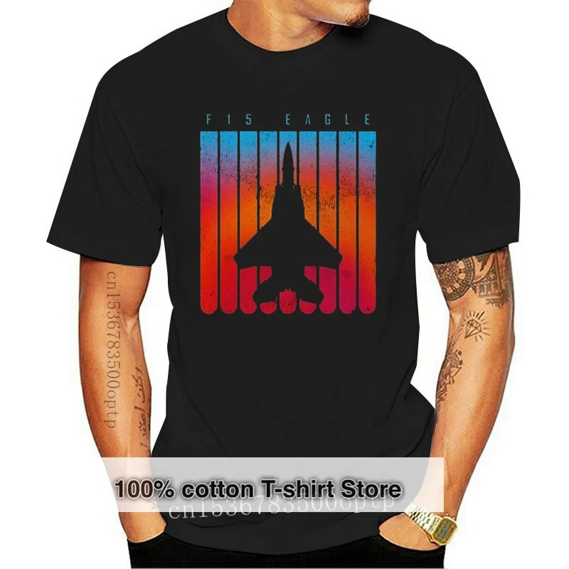 

F-15 Eagle Jet Retro O-Neck New Short Black Navy T-Shirt S-3XL .