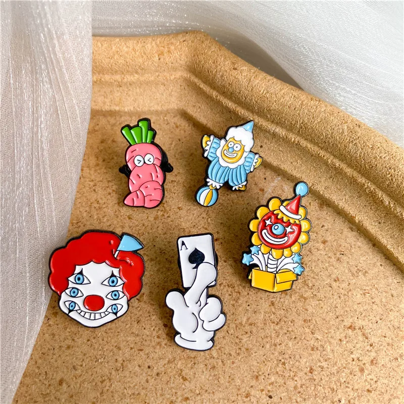 Модная эмалированная брошь Joker Ball Show милые забавные геометрические значки Acrobat на