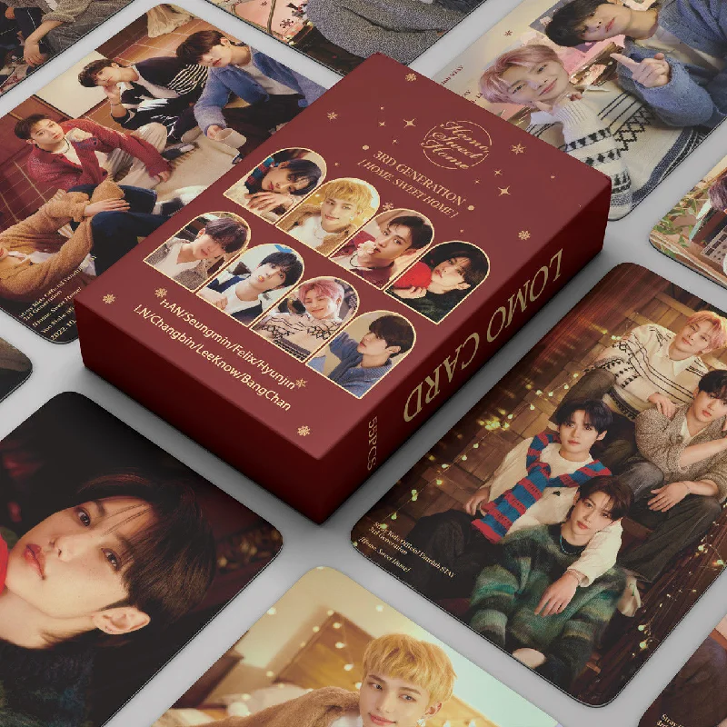 

55Pcs/Set Kpop Stray Kids HOME SWEET HOME Lomo New Album Cards Boys Straykids Photo Card Postcard for Fans Collection Gift