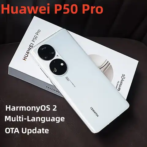 Оригинальный смартфон HUAWEI P50 Pro, 4G, OLED дисплей 6,6 дюйма, IP68, гармония, 2 камеры 64 мп, 4360 мАч, 66 Вт, супер зарядка