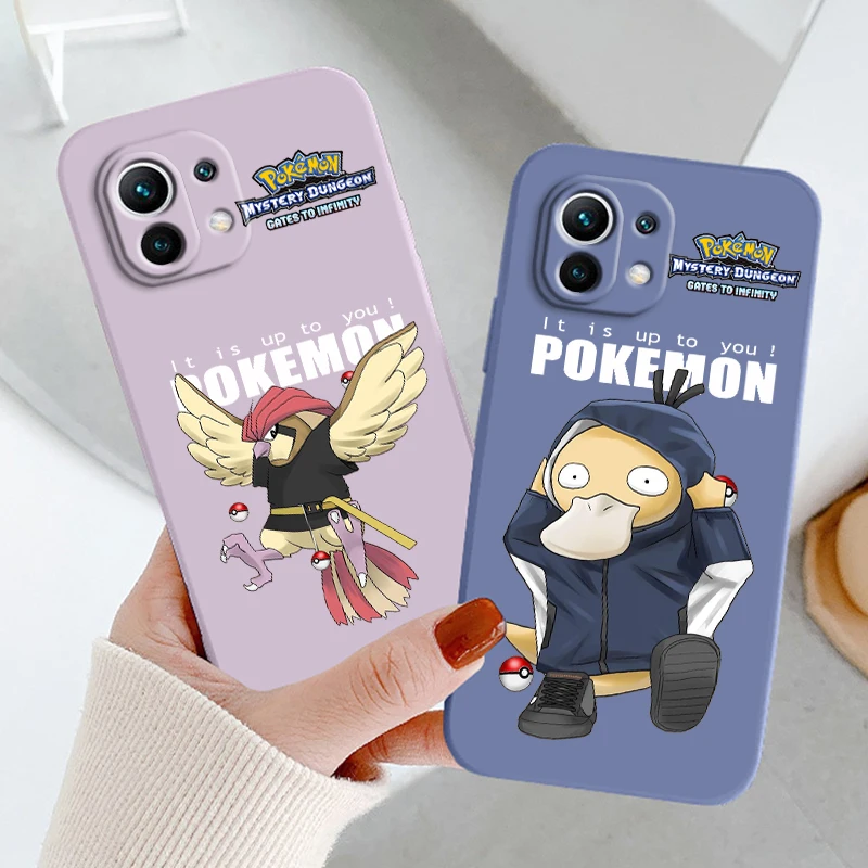 

Pokemons Psyduck Squirtle Art Phone Case For Xiaomi Mi 13 12S 12 12T 12X 11i 11T 11 10 10S 10T Pro Lite Ultra Liquid Rope TPU