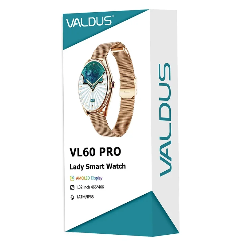 VALDUS VL60 Pro 2025 Новые умные часы для женщин и мужчин AMOLED-экран Bluetooth-вызов IP68 Водонепроницаемые фитнес-спортивные умные часы в подарок (art.: 3920cd2b3e30c) - 3920cd2b3e30c