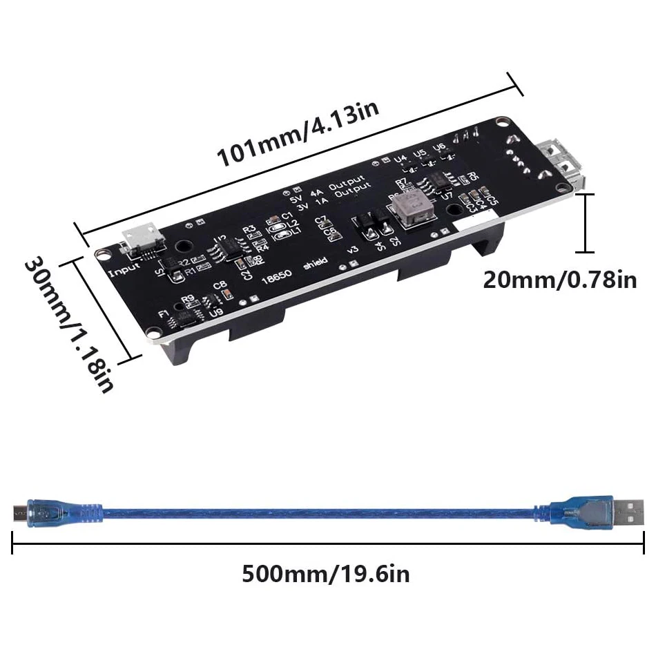 18650 Защита аккумулятора Micro USB V3 для ESP32 аккумуляторного зарядного модуля WiFi