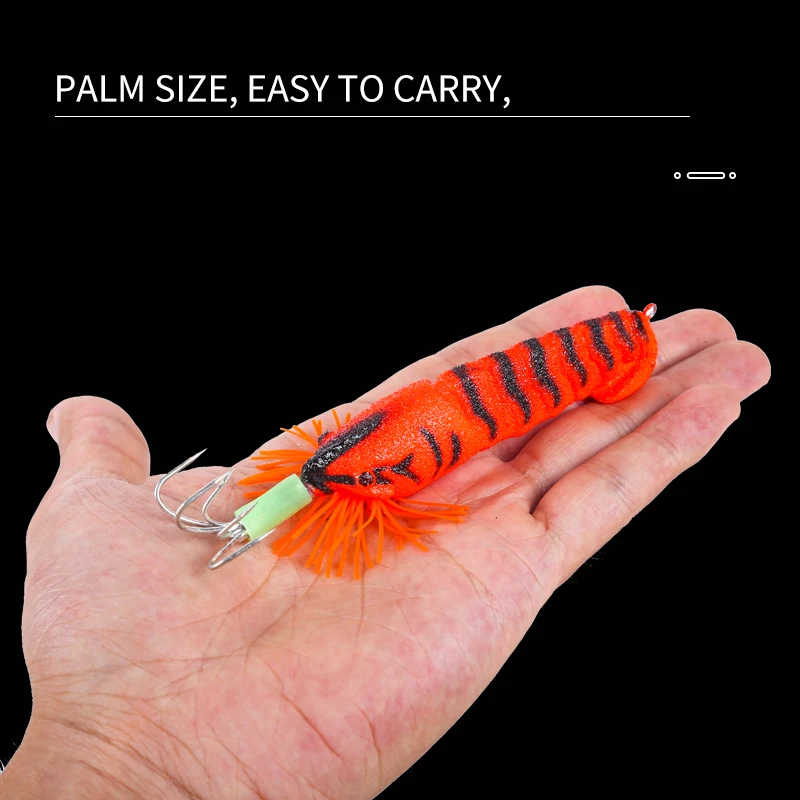 120 мм/20 г крючок для кальмара деревянные приманки креветки мягкие ног