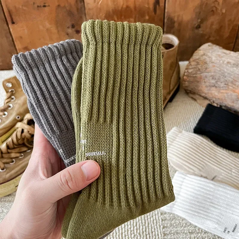 

Носки спортивные носки с надписью средней длины для пар с японским дном вязаные унисекс Женские утепленные носки для полотенец для мужчин