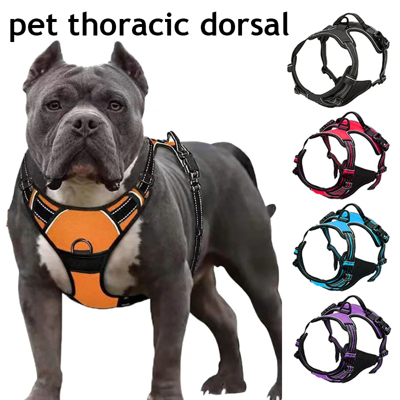 

Удобная шлейка для собак, жилет для питомца, светоотражающая мягкая ручка, регулируемая, не тянущаяся нейлоновая, D-образное кольцо, для улиц...