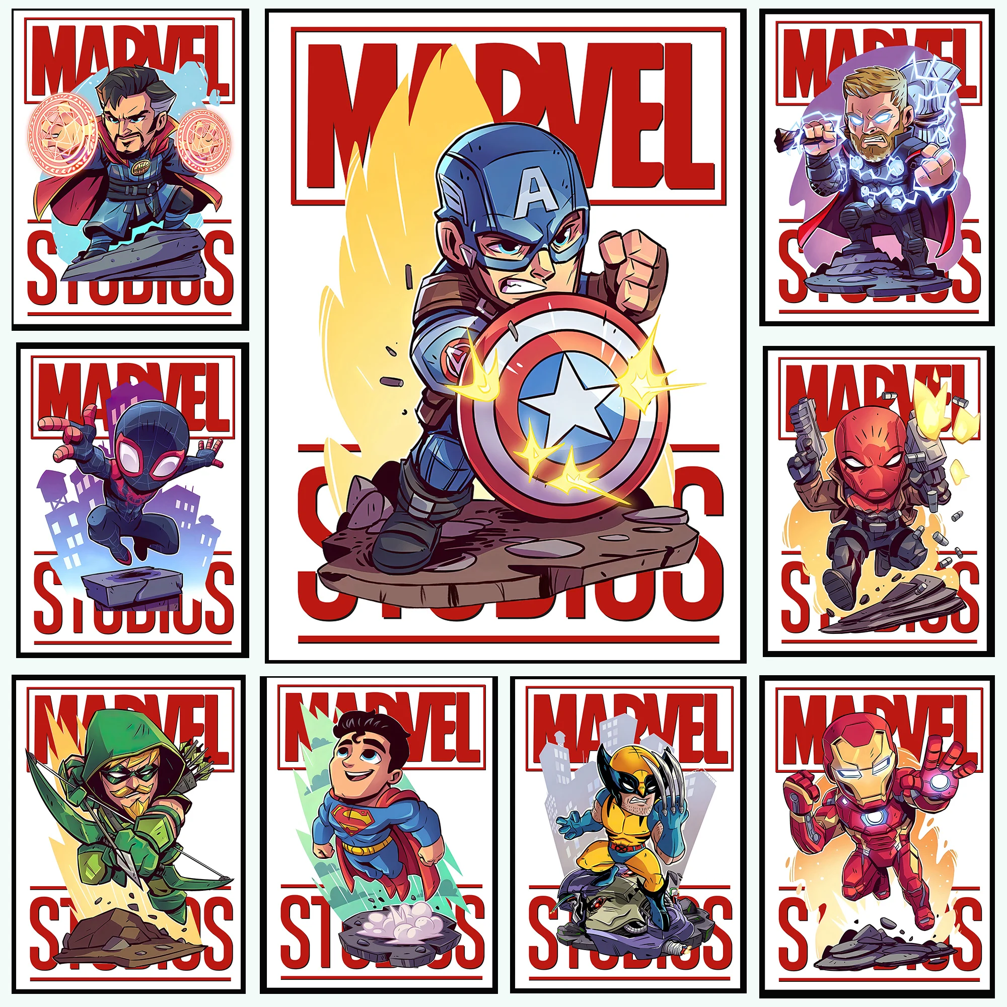 

Художественный постер героев Marvel, декоративная картина на холсте с героями Диснея из аниме, декор Мстителей, Настенная роспись для современной домашней стены