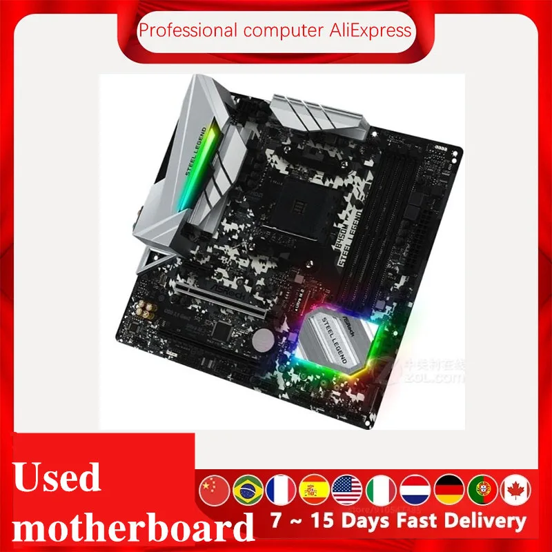 Материнская плата для ASRock B450M Steel Legend разъем AM4 DDR4 AMD B450 оригинальная настольная