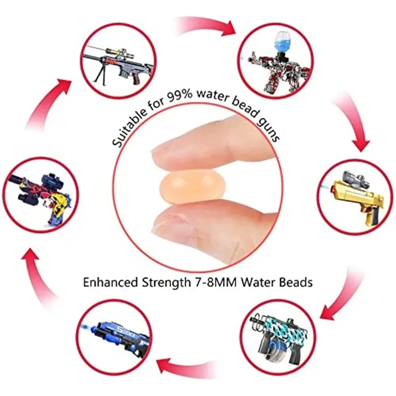 Волшебные желейные шарики гелевые Водяные Шарики Хрустальные растущие 7-8 мм пули