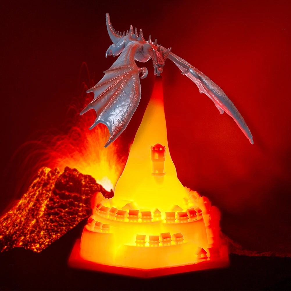 

3D Print Dragon Bedroom Lamp USB Charging LED Table Lamps Eco-Friendly Pollution-Free Collectible for Home Furnishing Decoration