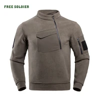 free soldier fleece autumn and winter outdoor mens plus velvet thickening head warm shirt fleece sweater