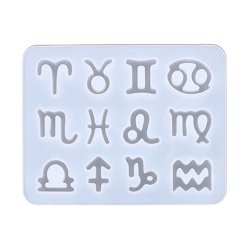 

12 Horoscopes Epoxy Resin Mold Pendants Keychain Silicone Mould DIY Crafts Jewelry Casting Tool Dropship