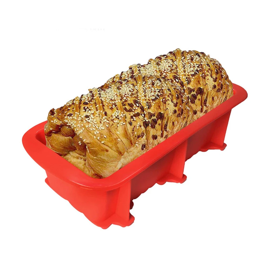 

Non-stick Silicone Loaf Pan Diy Rectangular Cake Toast Baking Stencil For Home Reusable Multipurpose Bread Making Template Toast
