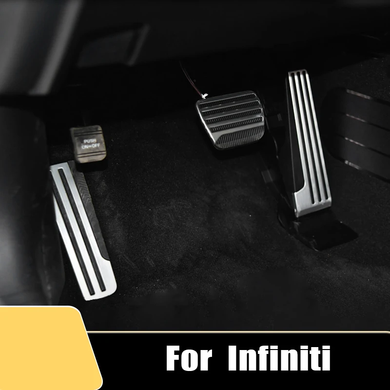 

For Infiniti G25 G35 G37 Q50 Q60 EX25 QX50 QX70 EX FX M25 Q60S Aluminum Car foot Pedal Fuel Brake Cover Footrest Pad Accessories