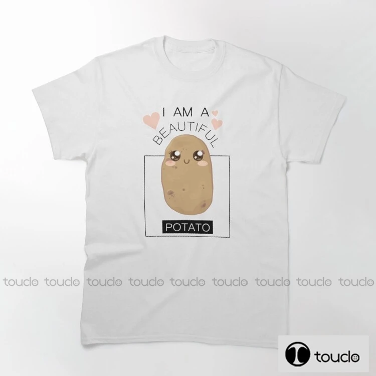 

New I Am A Beautiful Potato New Arrived Summer Rock Music Band T-Shirts 100% Cotton Mens Pattern T Shirt Unisex men tshirts