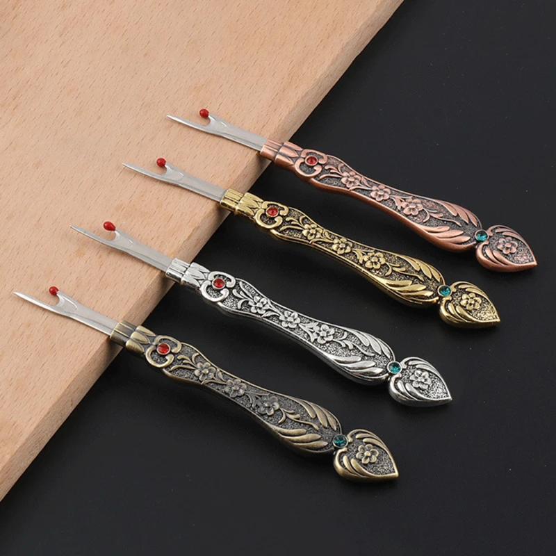 Винтажный Стиль Ручка Из Нержавеющей Стали Нитевдеватель Вышивка Крестиком