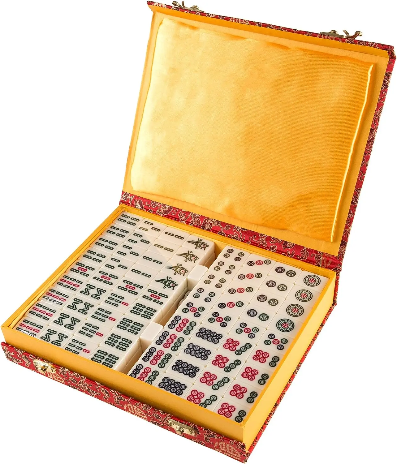 

Hey! ! Chinese Mahjong Game Set with 146 Tiles, Dice, and Ornate Storage Case for Adults, , Boys and Girls