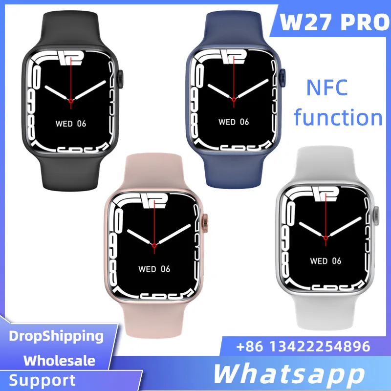 Смарт-часы IWO W27 Pro NFC Series 7 Беспроводная зарядка голосовые Bluetooth-вызовы экран 1 81