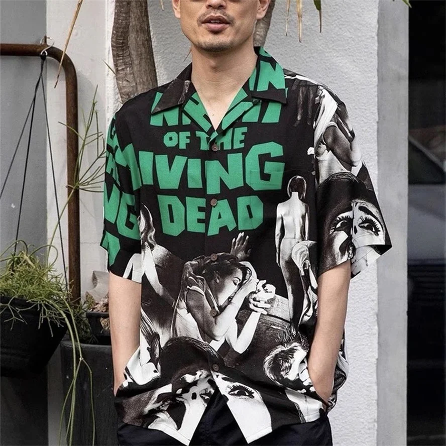 

Hawaiian WACKO MARIA Shirt Men Women WACKO MARIA Shirts Casual Top Tee Digital Printing WACKO MARIA Short Sleeve