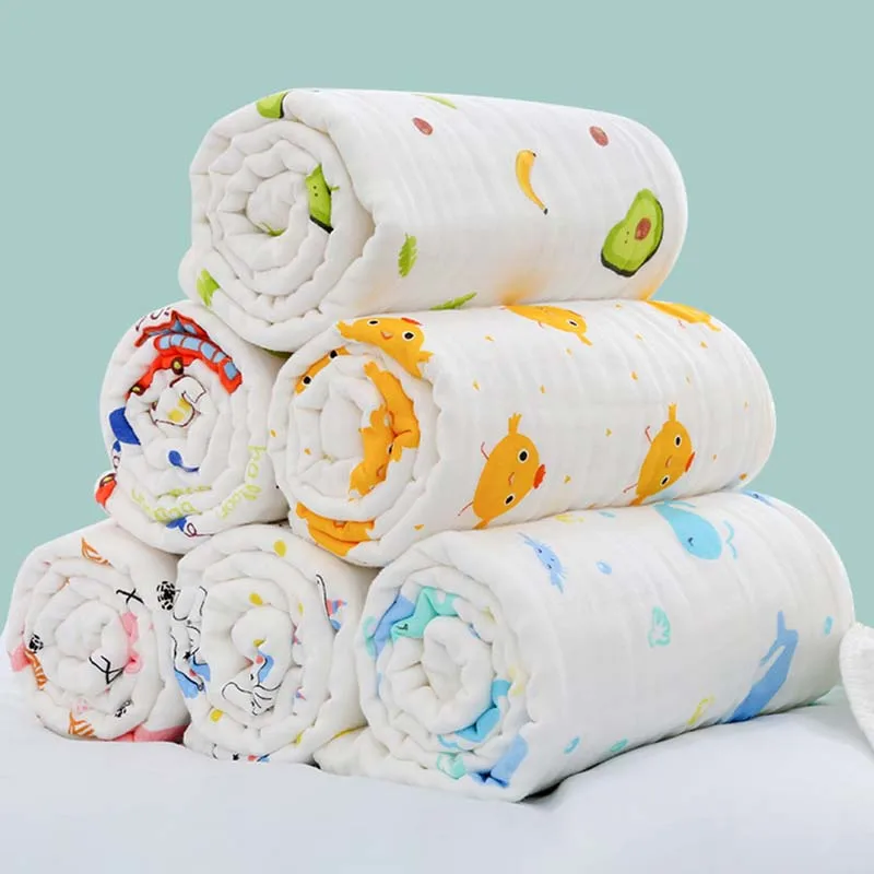 

4 Layers Bamboo Cotton Baby Blanket Muslin Baby Cotton Blanket Muslin Squares Soft Baby Blankets Newborn Towels Throw Blanket
