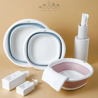 portable foldable laundry basin plastic travel folding wash basin safe durable foldable wash basin bathroom household supplies