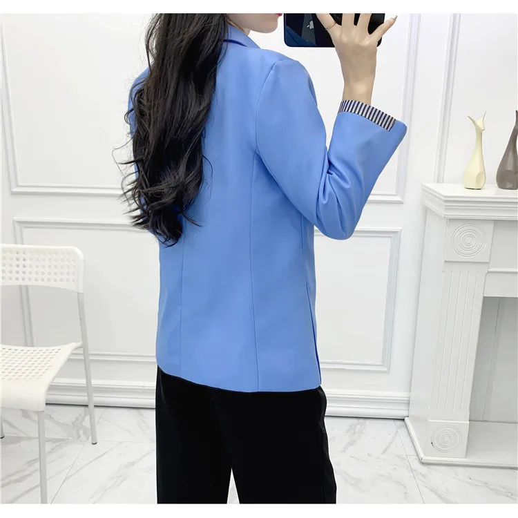 Осенняя Женская одежда Модный корейский стиль элегантный костюм с воротником