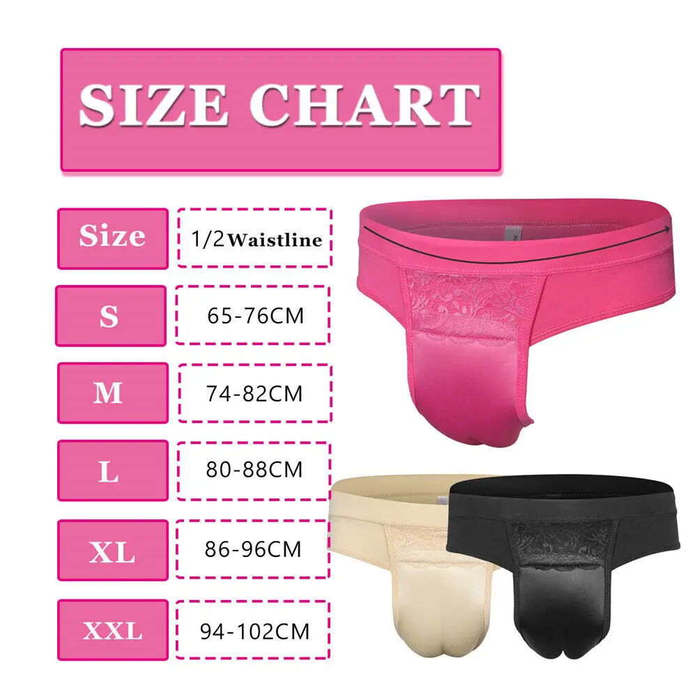 YUFEIDA Men's Fake Vagina Padded Hiding Gaff Panties Body Shaper Briefs Fake Vaginal Pad for Transgender Crossdressing Underwear