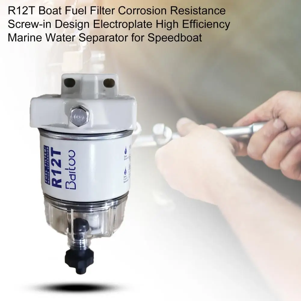 

R12T Boat Fuel Filter Corrosion Resistance Screw-in Design Electroplate High Efficiency Marine Water Separator for Speedboat