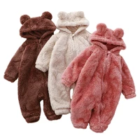 autumn baby romper fleece hooded winter toddler jumpsuit newborn clothing kids girls boys overalls infant ouitfit baby clothes