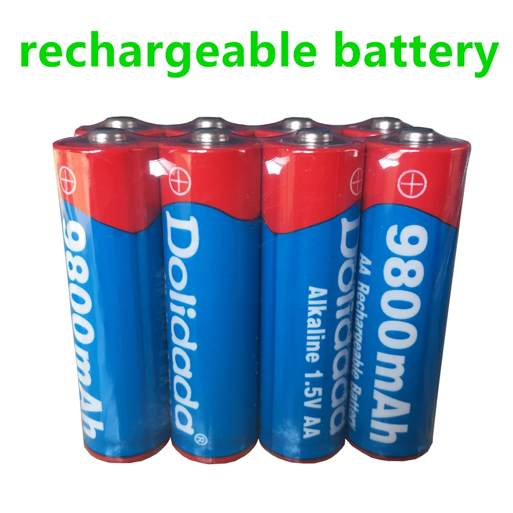 

AA 9800mAh 1.5V Rechargeable Battery AA New Alkaline Rechargeable AA Battery for Flashlight Toy LED Lamp Battery Free of Freight